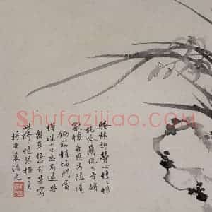 清代 张崇光《籣石图册页》国画花鸟作品图片赏析