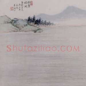 清代 李凤廷《卷帘楼图横幅》国画山水作品图片赏析