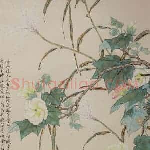 清代 邓白《拒霜图轴》国画花鸟作品图片赏析