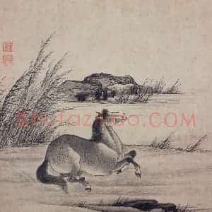 清代 张穆《马图册》国画花鸟作品图片赏析