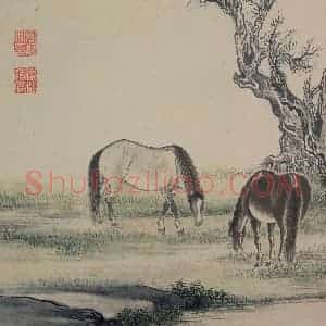 清代 张穆《马图册》国画花鸟作品图片赏析