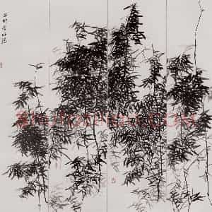 2003年 冯今松《丛竹含幽图》国画花鸟作品图片赏析