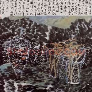 2005年 冯今松《无题》国画花鸟作品图片赏析
