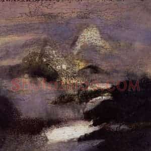 1994年 冯今松《平湖夜色》国画山水作品图片赏析