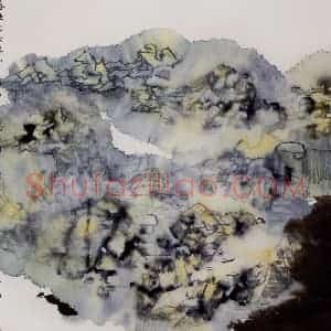 1997年 冯今松《春来江水绿如蓝》国画山水作品图片赏析