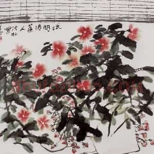 2004年 冯今松《试问卷帘人》国画花鸟作品图片赏析