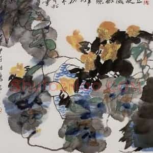 2001年 冯今松《正故园秋晚》国画花鸟作品图片赏析