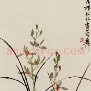 谢稚柳《兰花图》国画花鸟作品图片赏析