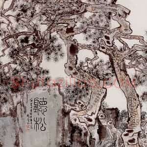 刘旦宅《听松》国画综合作品图片赏析