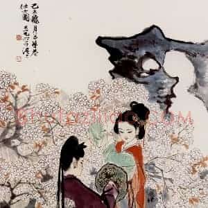 刘旦宅《仕女图》国画人物作品图片赏析