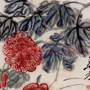 齐白石《芙蓉鸳鸯》国画花鸟作品图片赏析