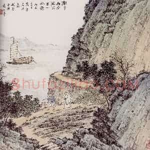 袁松年《潮平两岸阔》国画综合作品图片赏析