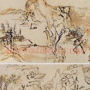 黄宾虹《写生山水册页》国画山水作品图片赏析