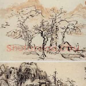 黄宾虹《写生山水册页》国画山水作品图片赏析