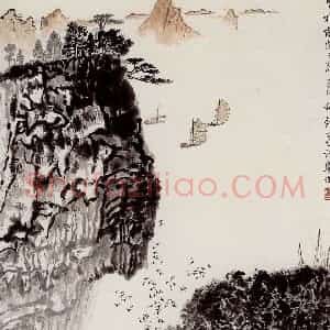 钱松岩《南海之滨》国画山水作品图片赏析
