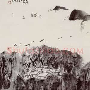 亚明《太湖渔歌》国画山水作品图片赏析
