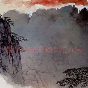 宋文治《泼彩山水》国画山水作品图片赏析