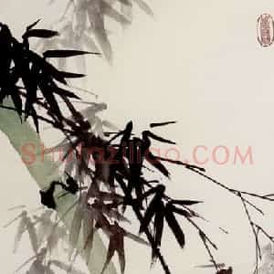 黄幻吾《竹雀》国画花鸟作品图片赏析