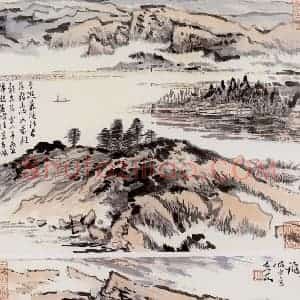 陆俨少《山水》国画山水作品图片赏析