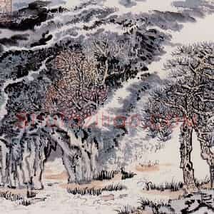陆俨少《山水》国画山水作品图片赏析