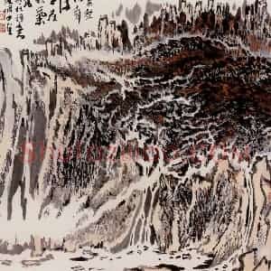 陆俨少《山水》国画山水作品图片赏析