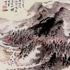 陆俨少《山水》国画山水作品图片赏析
