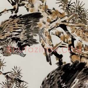 许鸿宾《秃鹫》国画花鸟作品图片赏析