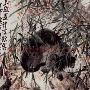 许鸿宾《小歇还记除余害》国画花鸟作品图片赏析