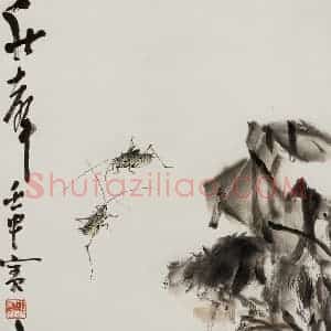 许鸿宾《秋声》国画花鸟作品图片赏析