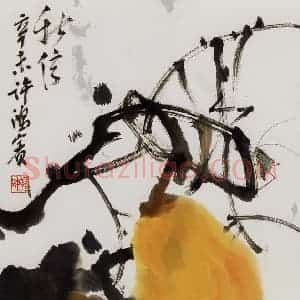 许鸿宾《秋信》国画花鸟作品图片赏析