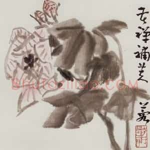 许鸿宾《芙蓉草虫》国画花鸟作品图片赏析