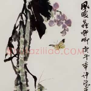 许鸿宾《风暖虫唧唧》国画花鸟作品图片赏析