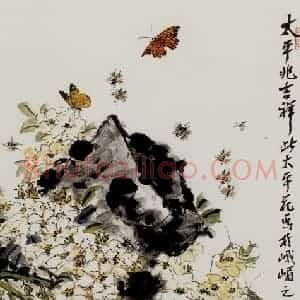 许鸿宾《太平兆吉祥》国画花鸟作品图片赏析
