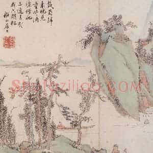 张问陶《仿古山水册》国画山水作品图片赏析