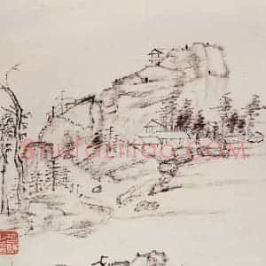 清代 曾熙《干笔山水册(十二帧)》国画山水作品图片赏析