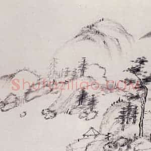 清代 曾熙《干笔山水册》国画山水作品图片赏析