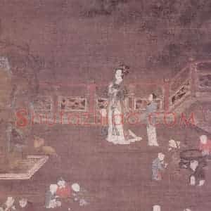 明代 无款《婴戏图轴》国画人物作品图片赏析