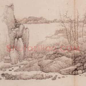 龚贤《山水册》国画山水作品图片赏析