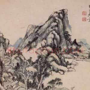 王原祁《仿古山水册》国画山水作品图片赏析