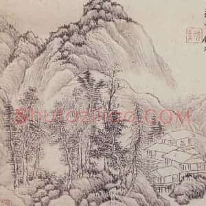 顾昉《仿古山水册》国画山水作品图片赏析