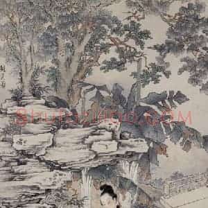 徐燕孙《观弈图》国画人物作品图片赏析