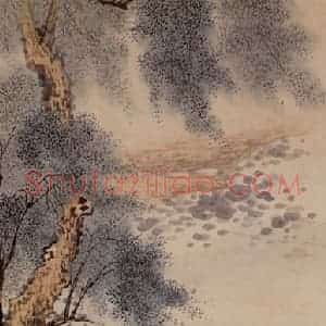 徐燕孙《荷塘仕女》国画人物作品图片赏析