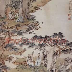1941年 徐燕孙《西园雅集图》国画人物作品图片赏析