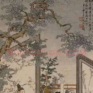 徐燕孙《邮亭题诗》国画人物作品图片赏析
