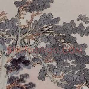 徐燕孙《桐阴梳妆》国画人物作品图片赏析