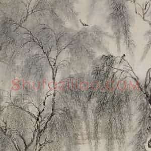 徐燕孙《爱莲图》国画人物作品图片赏析