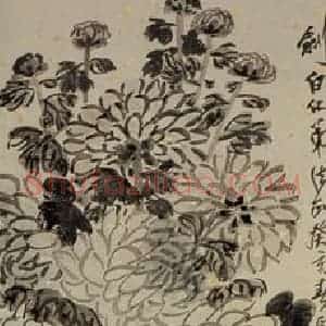 1922年 齐白石《从菊幽香》国画花鸟作品图片赏析