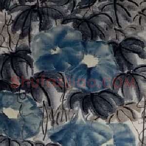1922年 齐白石《牵牛花》国画花鸟作品图片赏析