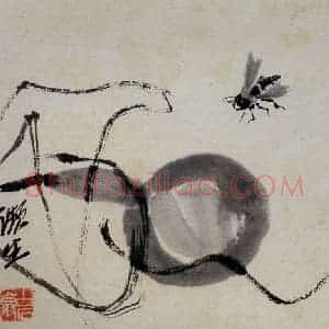约1922年 齐白石《葫芦青绳》国画花鸟作品图片赏析