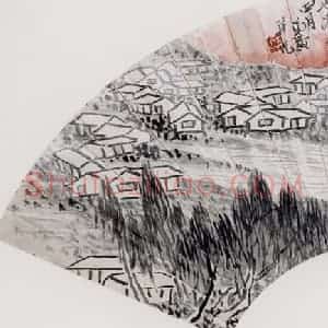1923年 齐白石《万户人家》国画山水作品图片赏析